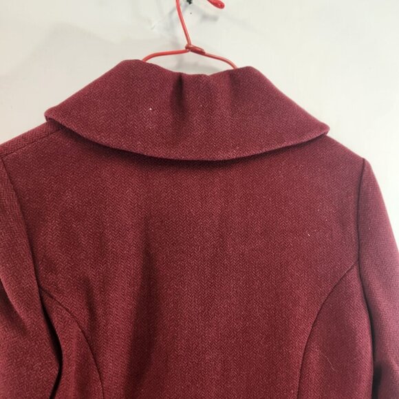 Vintage Wine Red Handmade Pea Coat Womens Small - Picture 7 of 15
